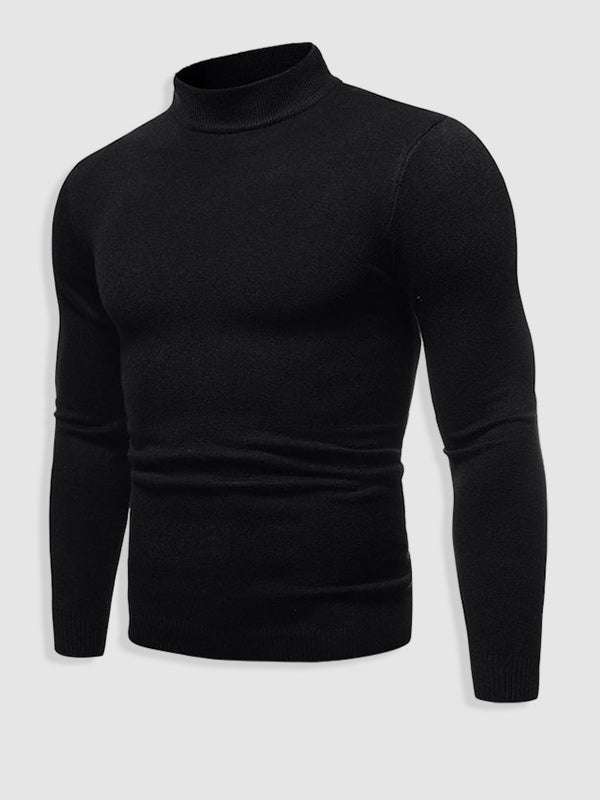 Men's Basic Solid Turtleneck Sweater - LXNDON