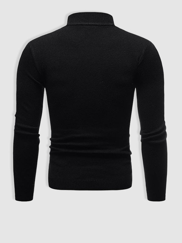 Men's Basic Solid Turtleneck Sweater - LXNDON
