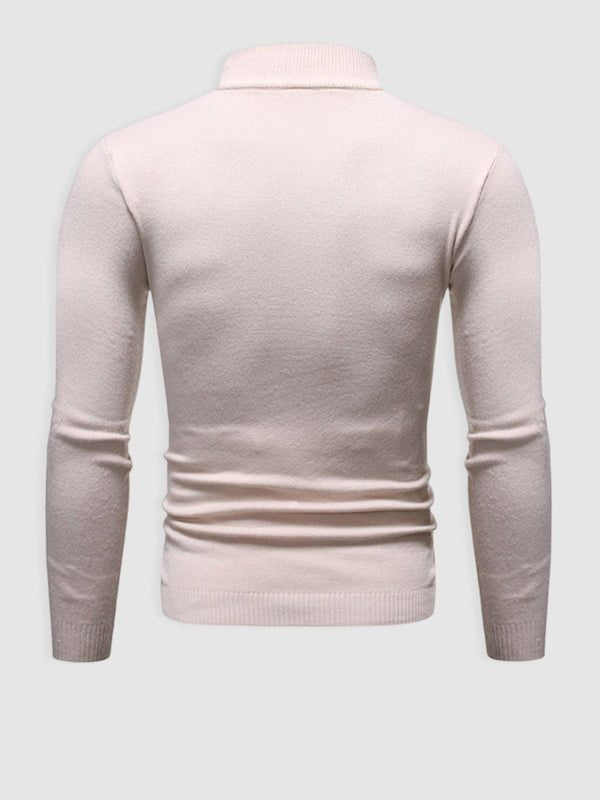 Men's Basic Solid Turtleneck Sweater - LXNDON
