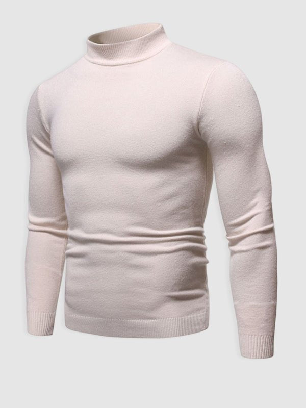 Men's Basic Solid Turtleneck Sweater - LXNDON
