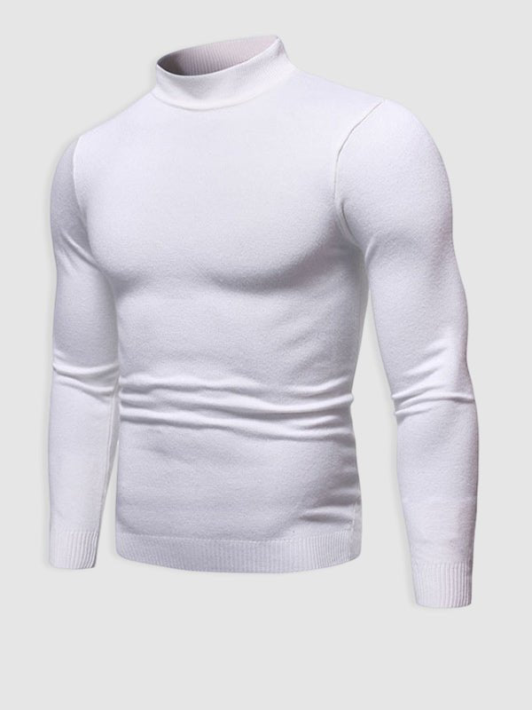 Men's Basic Solid Turtleneck Sweater - LXNDON