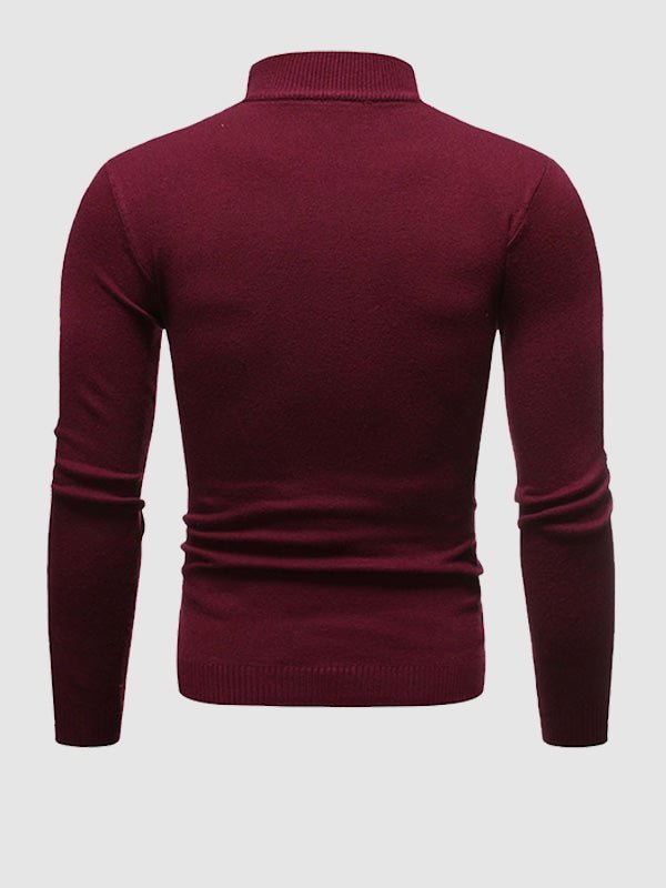 Men's Basic Solid Turtleneck Sweater - LXNDON
