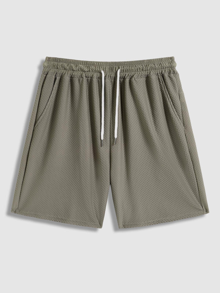 Men's comfortable textured T-shirt casual shorts set - LXNDON