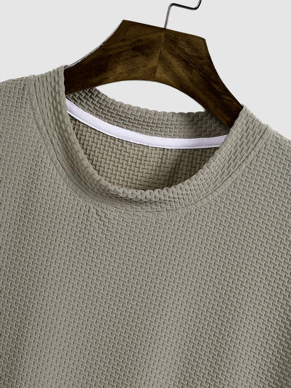 Men's comfortable textured T-shirt casual shorts set - LXNDON