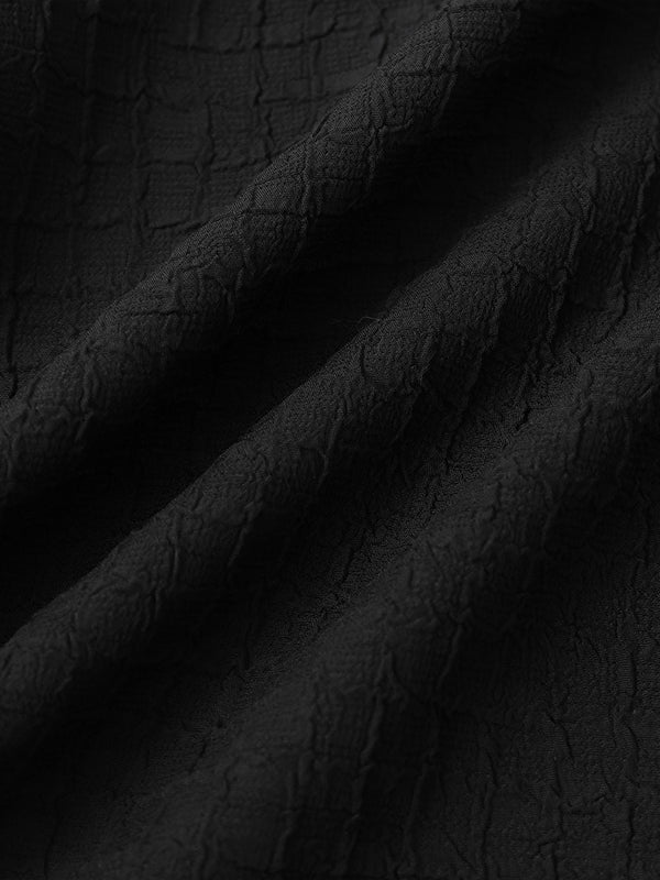 Men's irregular texture striped solid color casual short - sleeved shirt - LXNDONSKU_1753277743771_639