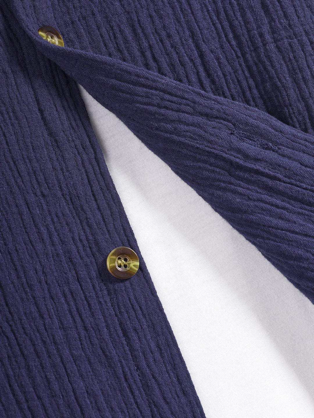 Men's pleated textured solid color short sleeve set - LXNDON