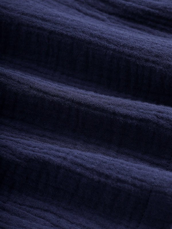 Men's pleated textured solid color short sleeve set - LXNDON