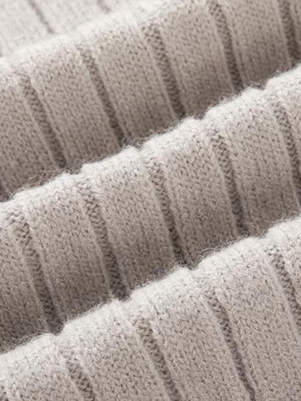 Men's Solid Cable Casual Zip Stand Collar Sweater - LXNDON