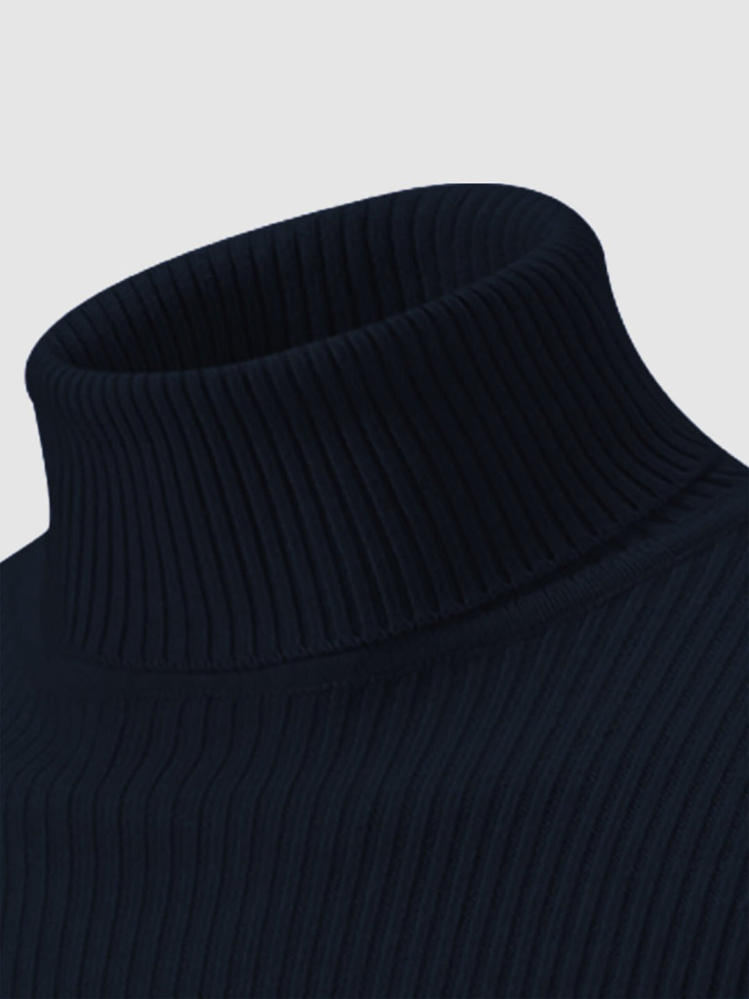 Men's Solid Color Striped Textured Turtleneck Sweater - LXNDON