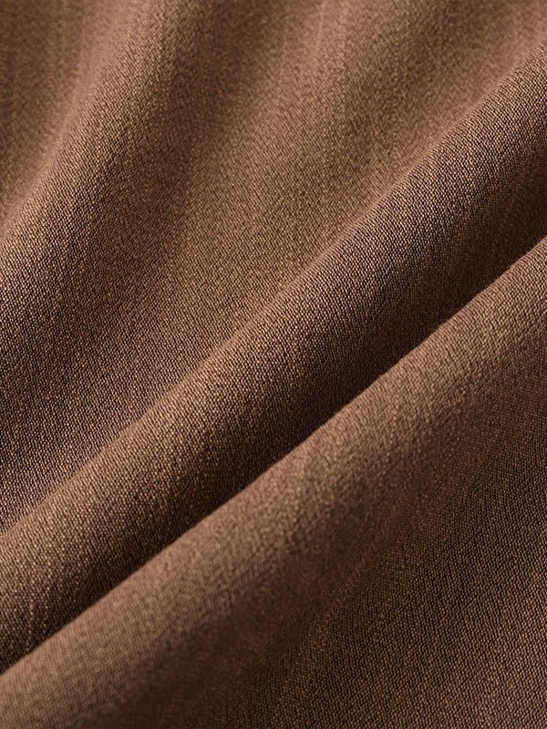 Men's Solid cotton casual lapel solid color short - sleeved shirt - LXNDON