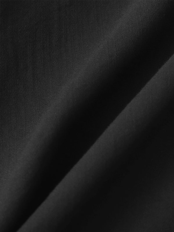 Men's Solid cotton casual lapel solid color short - sleeved shirt - LXNDON