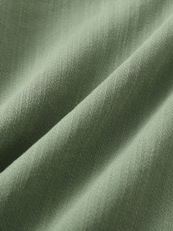 Men's Solid cotton casual lapel solid color short - sleeved shirt - LXNDON