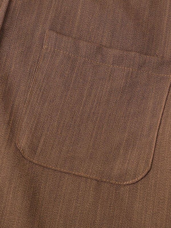 Men's Solid cotton casual lapel solid color short - sleeved shirt - LXNDON