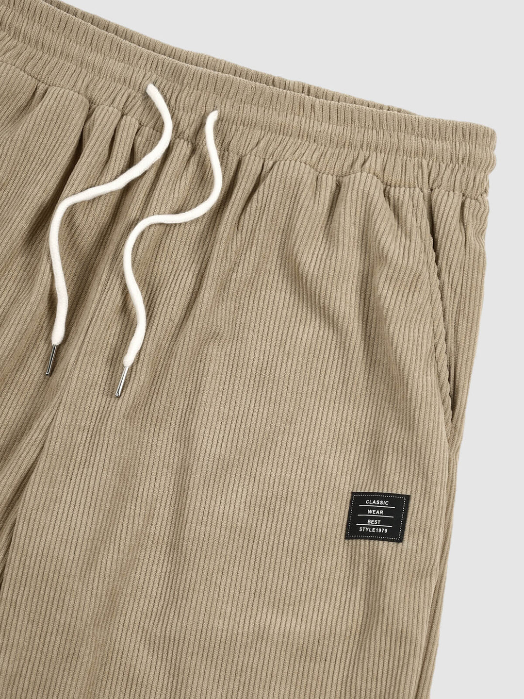 Men's textured plaid terry casual long - sleeved shirt and corduroy pants set - LXNDON