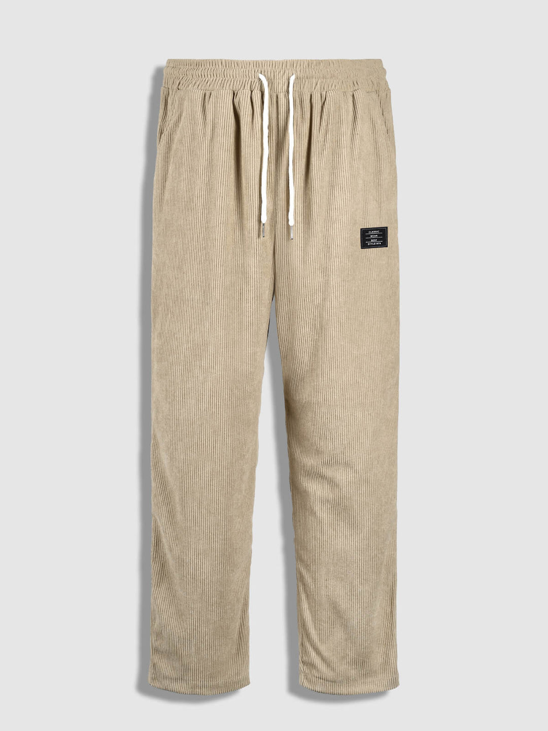 Men's textured plaid terry casual long - sleeved shirt and corduroy pants set - LXNDON