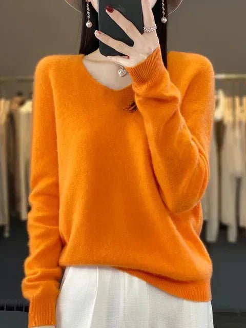 Nerisse | Elegant V - Neck Sweater - LXNDON