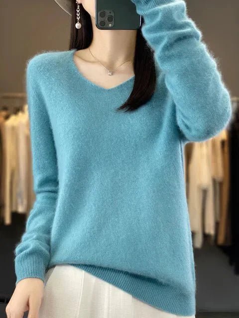 Nerisse | Elegant V - Neck Sweater - LXNDON