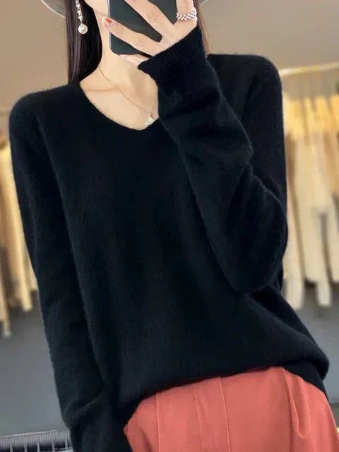 Nerisse | Elegant V - Neck Sweater - LXNDON