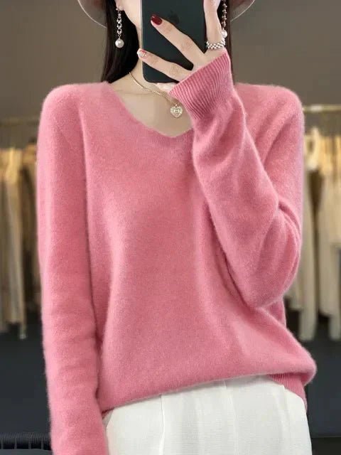 Nerisse | Elegant V - Neck Sweater - LXNDON