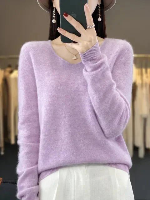 Nerisse | Elegant V - Neck Sweater - LXNDON