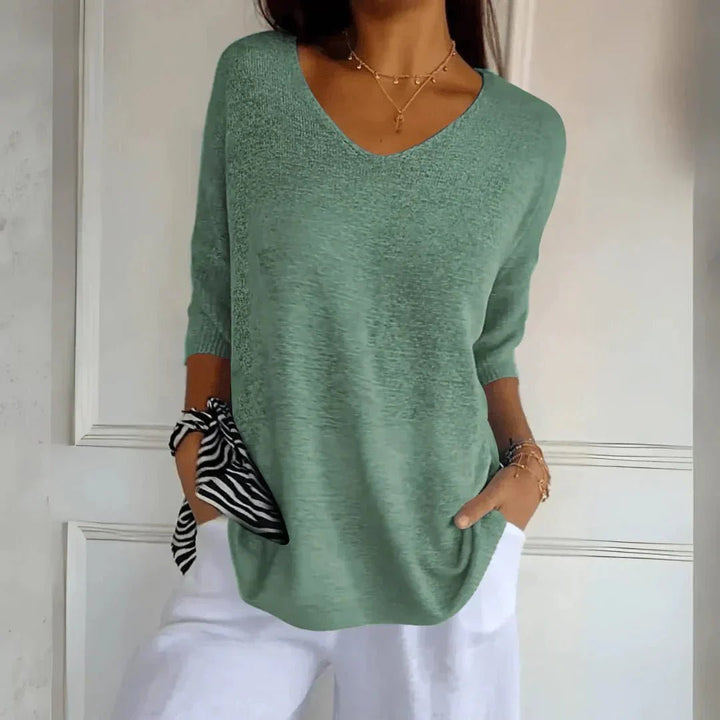 Noelia | Casual Lightweight V - Neck Sweater - LXNDON