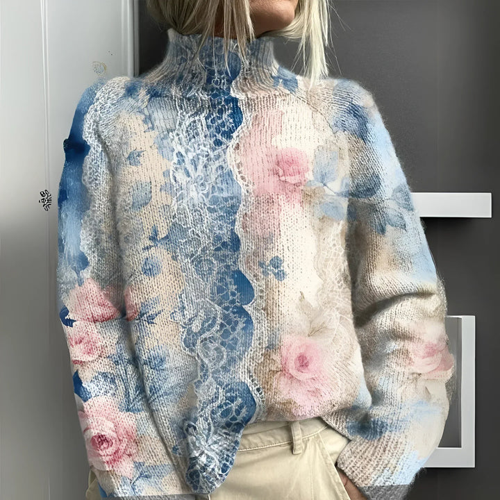 Éliane Floral Knit Jumper | Romantic Winter Knitwear