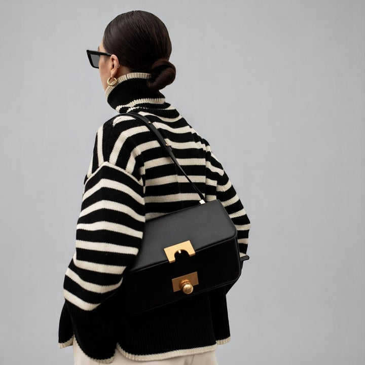 Marcelline Striped Knit Sweater | Women’s Modern Two-Tone Knitwear