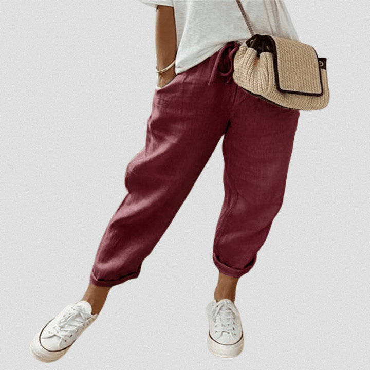 Rory | Casual Drawstring Jogger Pants - LXNDONisla - hose - bordeaux - S