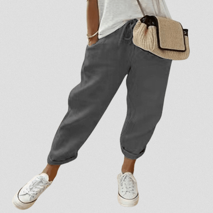 Rory | Casual Drawstring Jogger Pants - LXNDONisla - hose - dunkelgrau - S