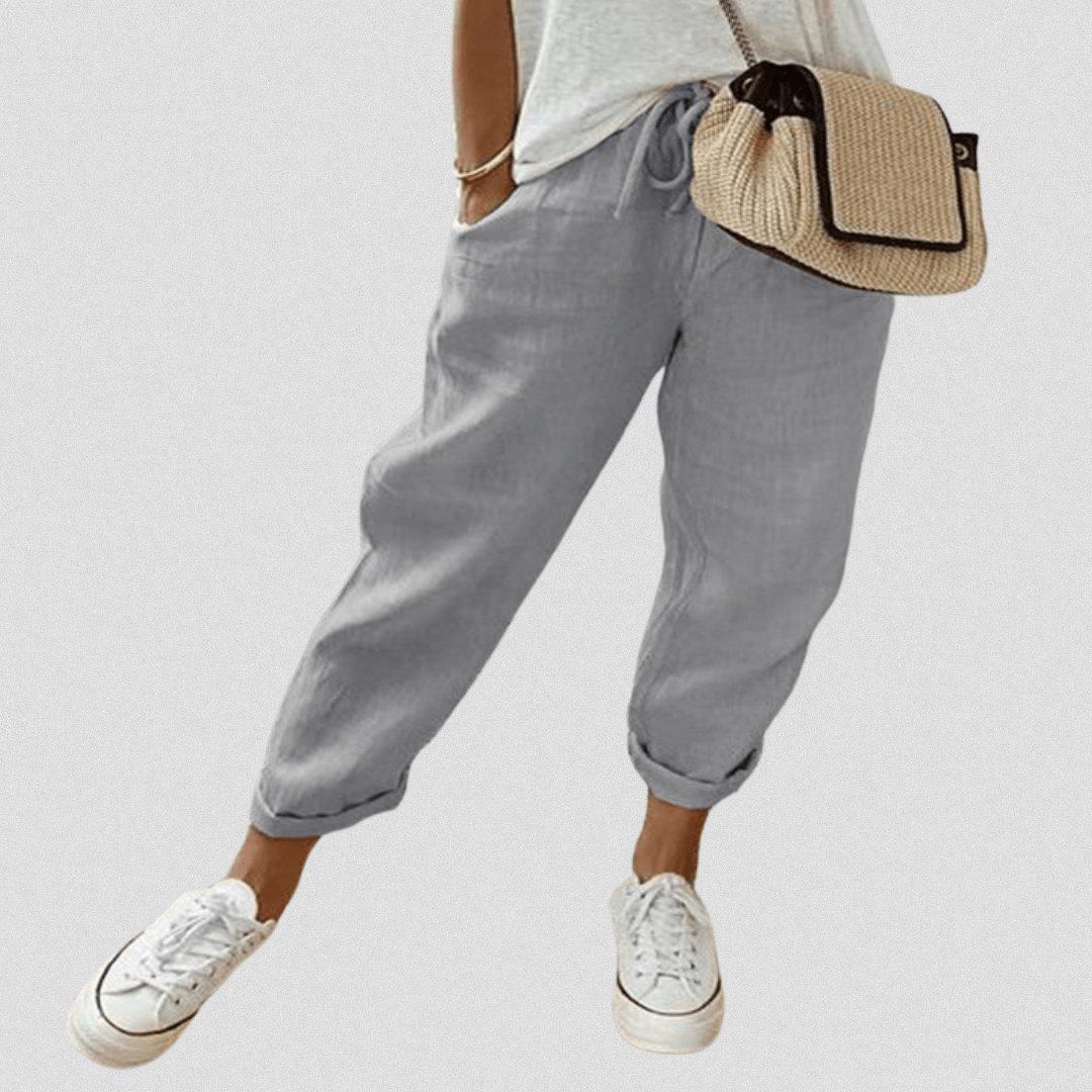 Rory | Casual Drawstring Jogger Pants - LXNDONisla - hose - hellgrau - S