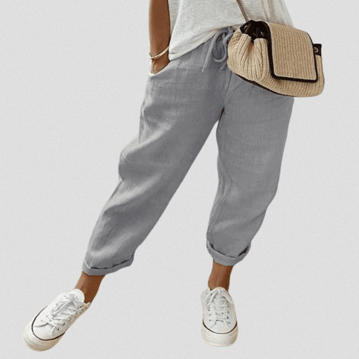 Rory | Casual Drawstring Jogger Pants - LXNDONisla - hose - hellgrau - S
