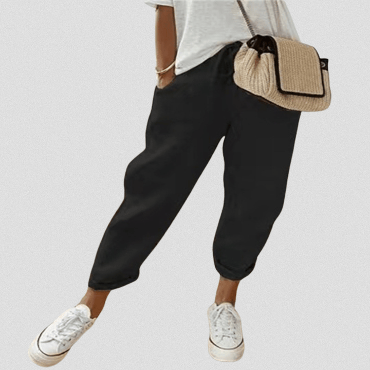 Rory | Casual Drawstring Jogger Pants - LXNDONisla - hose - schwarz - S