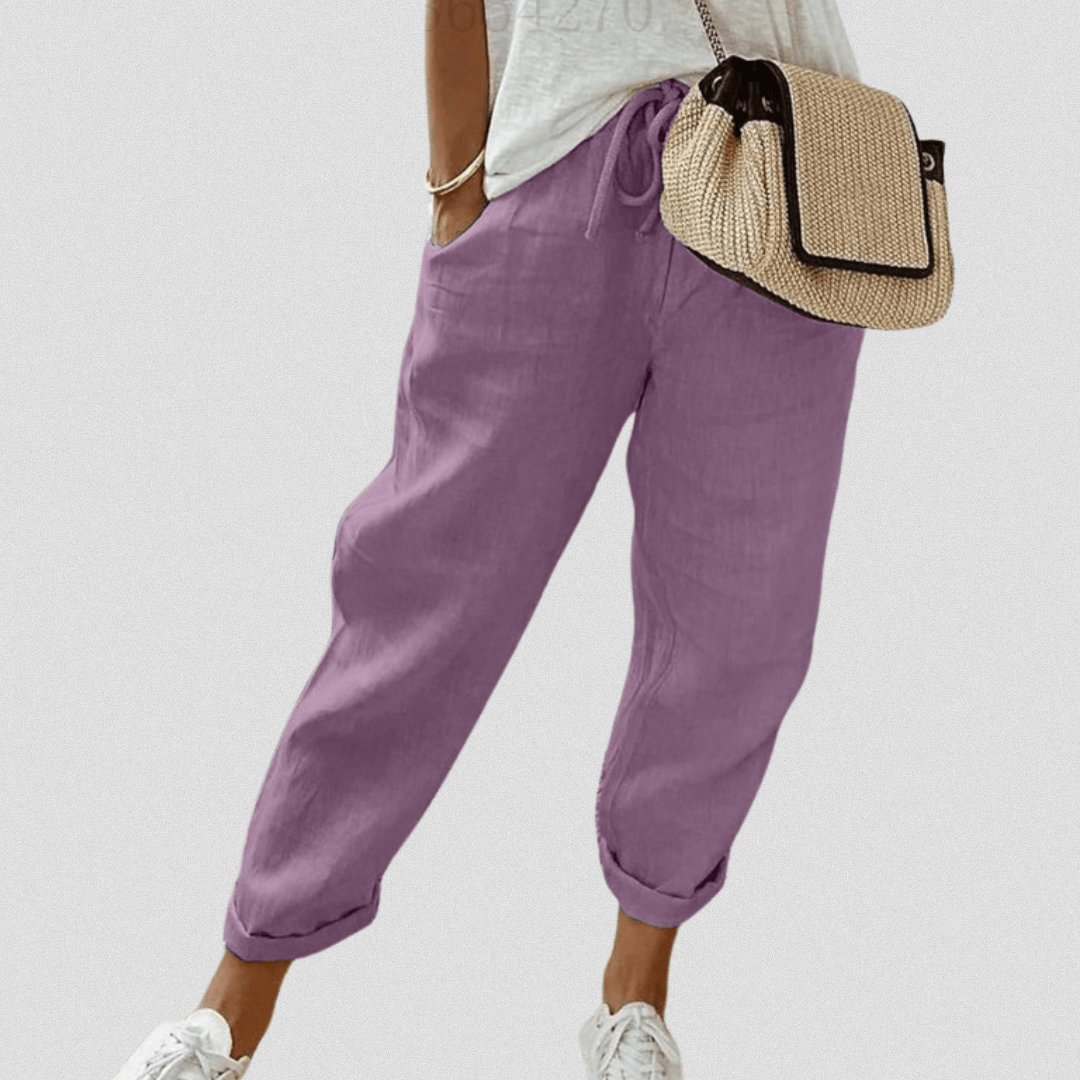 Rory | Casual Drawstring Jogger Pants - LXNDONisla - hose - viola - S