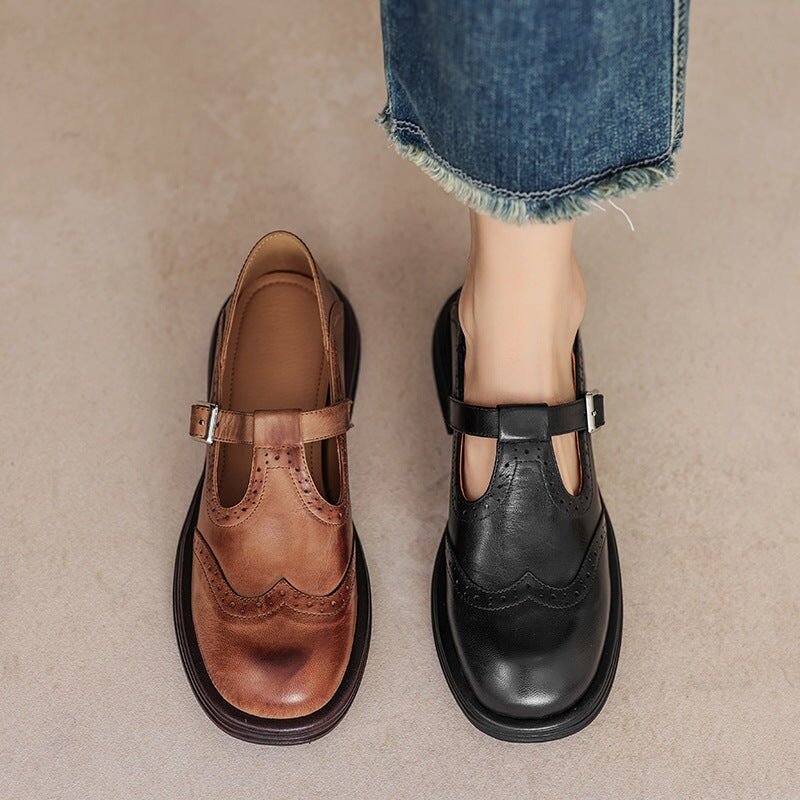 Rowan | Vintage Cutout Buckled Loafers - LXNDONDSHD2 - WO728