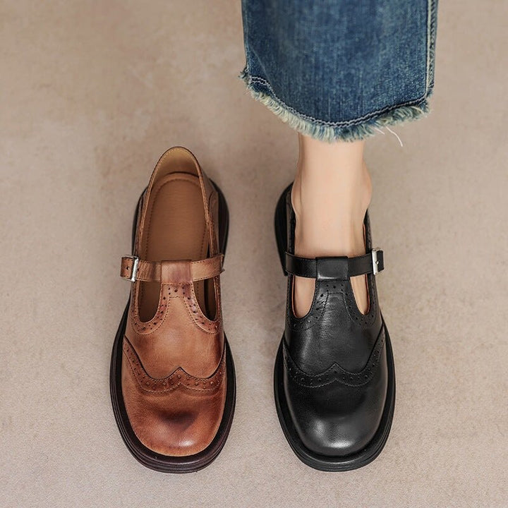 Rowan | Vintage Cutout Buckled Loafers - LXNDONDSHD2 - WO728
