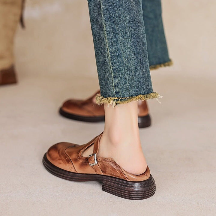 Rowan | Vintage Cutout Buckled Loafers - LXNDONDSHD2 - WO728