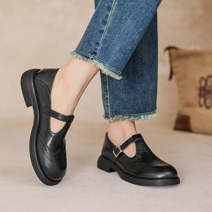 Rowan | Vintage Cutout Buckled Loafers - LXNDONDSHD2 - WO728