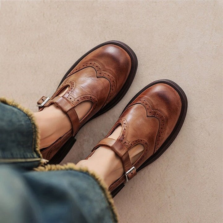Rowan | Vintage Cutout Buckled Loafers - LXNDONDSHD2 - WO728