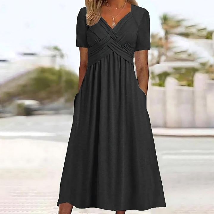 Sage | Cross - Waist Pocket Midi Dress - LXNDON