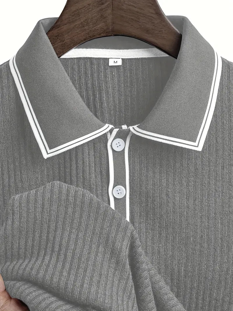 Soren | Tailored Ribbed Men’s Polo - LXNDON