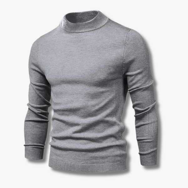 Tom | Fitted Ribbed Mock - Neck Sweater - LXNDON