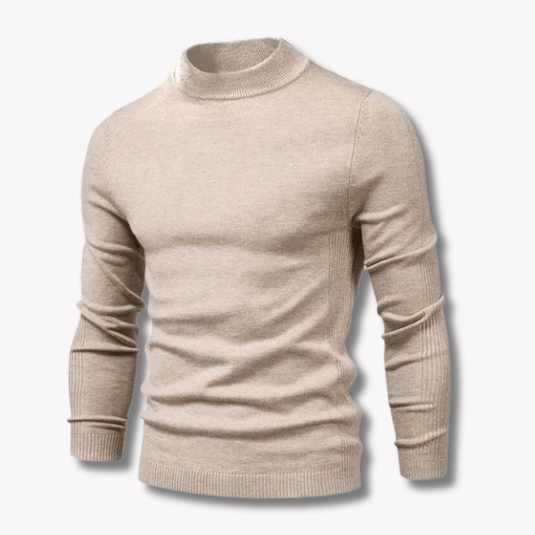 Tom | Fitted Ribbed Mock - Neck Sweater - LXNDON