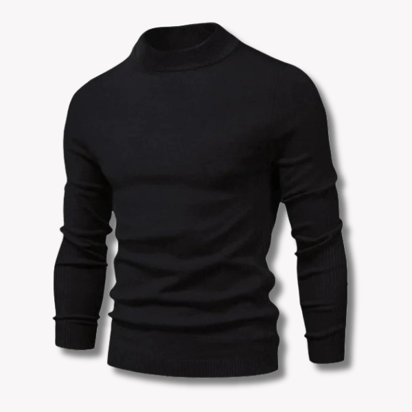 Tom | Fitted Ribbed Mock - Neck Sweater - LXNDON