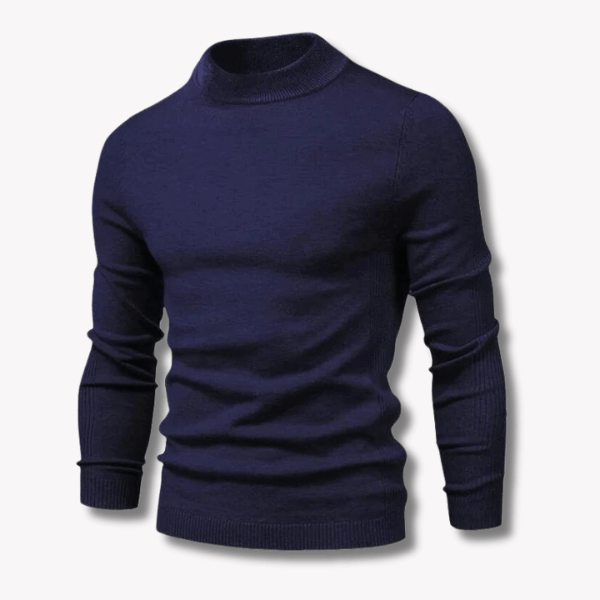 Tom | Fitted Ribbed Mock - Neck Sweater - LXNDON