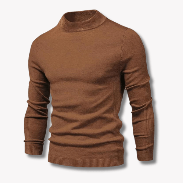 Tom | Fitted Ribbed Mock - Neck Sweater - LXNDON