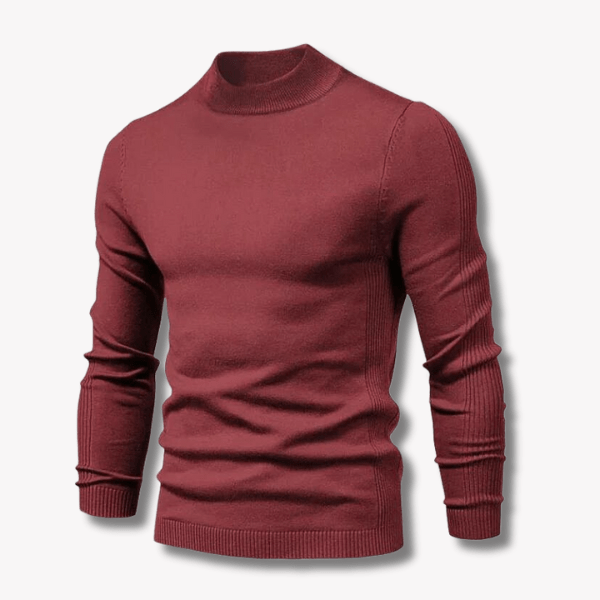 Tom | Fitted Ribbed Mock - Neck Sweater - LXNDON