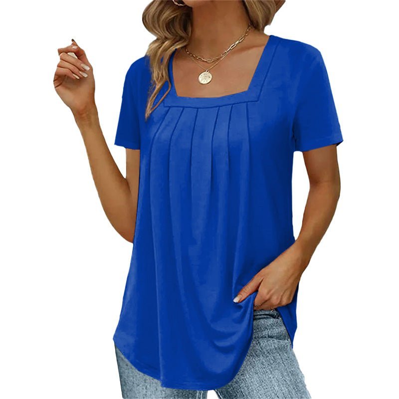 Valina | Pleated Square Neck Top - LXNDON