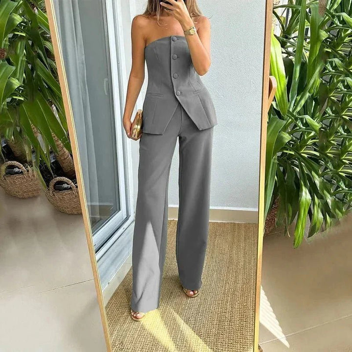 Virelle | Strapless Tailored Two - Piece Set - LXNDONSKU_1753277515202_494