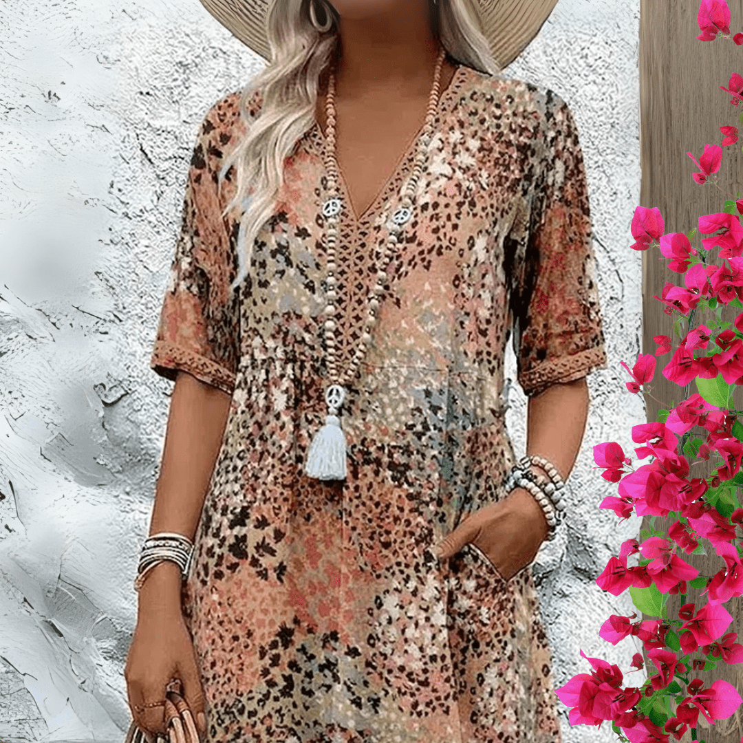 Zahara | Boho Printed Summer Dress - LXNDONSKU_1753277499210_139