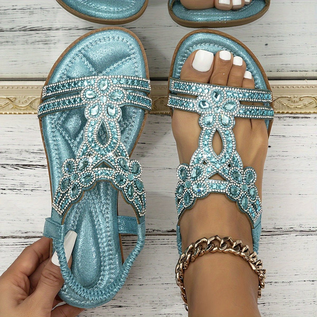 Zarielle | Glamorous Rhinestone Sandals - LXNDON